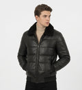 CLASSIC FAUX LEATHER PUFFER JACKET
