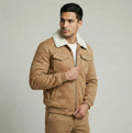 tan suede jacket whit fur